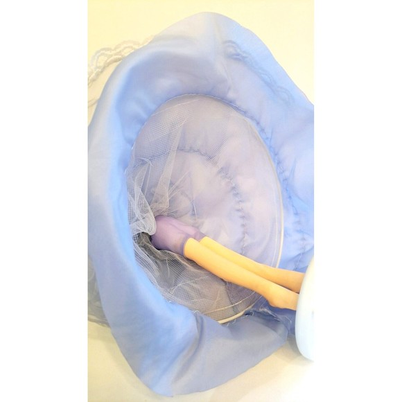 BRADLEY Vintage BIG EYE Blonde Doll Lavender Purple Sheer Dress Lace Trim 16" - Picture 12 of 14